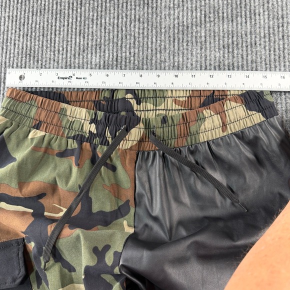 Like an Angel Cargo Jogger Pants Women XL Camo Black Faux Leather Excellent - Picture 6 of 8